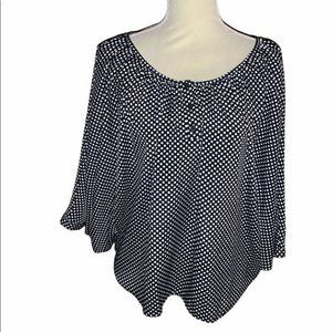 Sunny Leigh sz L polka dot blouse
